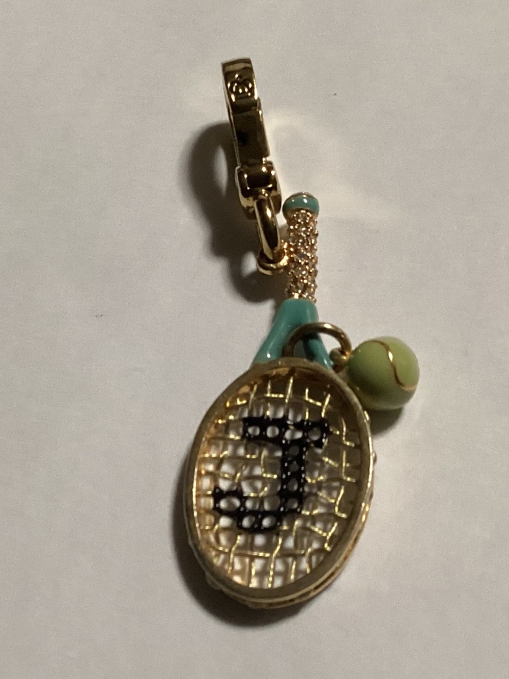 Juicy Couture Tennis Racket Charm with Ball and Rhinestones